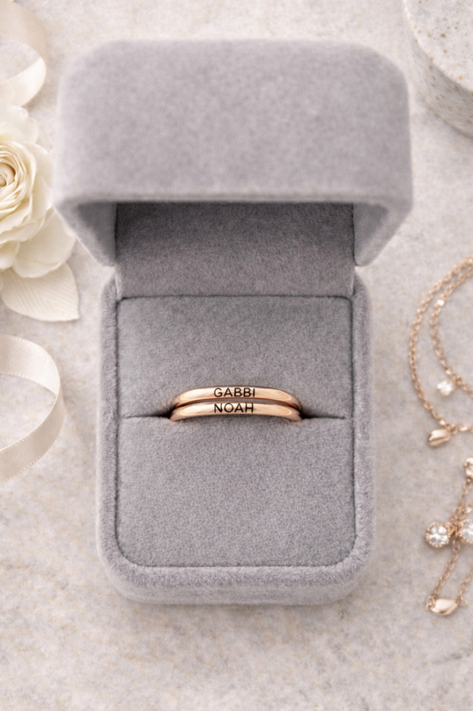 Bague personnalisée avec prénoms - 4MM