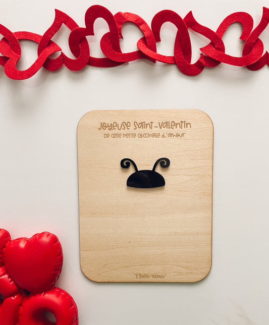 Tableau souvenir Saint-Valentin – Empreinte coccinelle