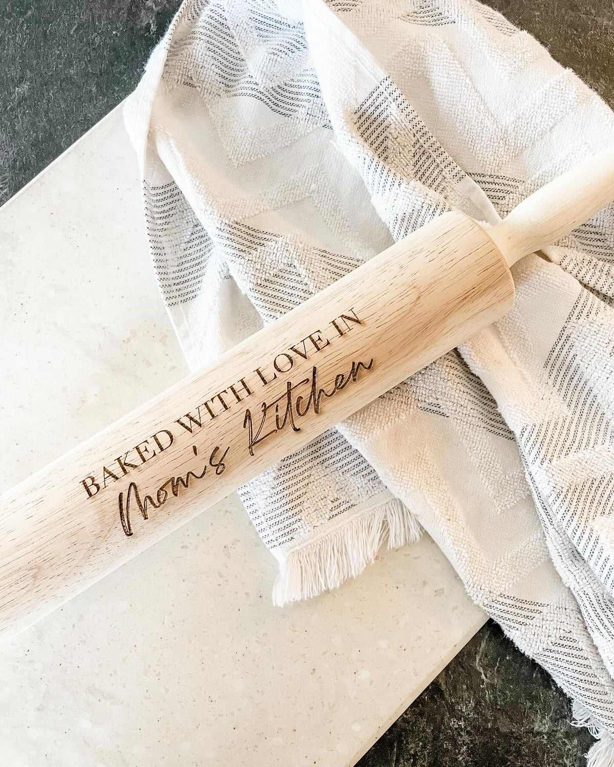 Rouleau à pâtisserie en bois personnalisé