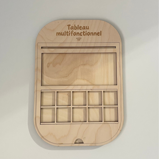 Tableau multifonctionnel – Cadre éducatif à 10 carrés (Compatible IKEA FLISAT)