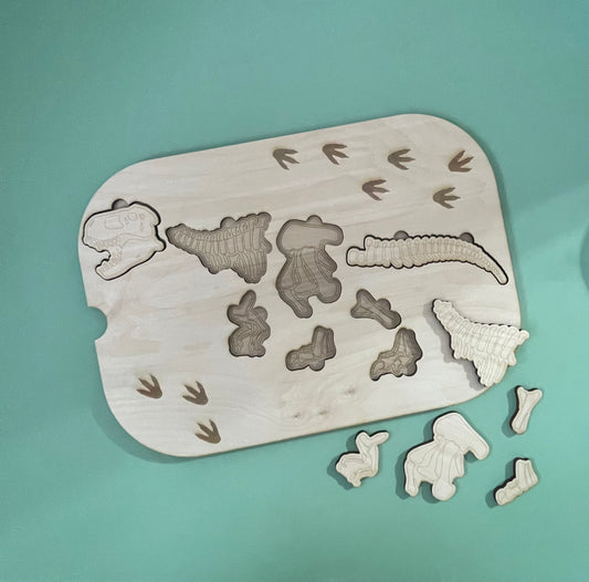 Dinosaur Fossil Puzzle Board – Fits IKEA FLISAT Table