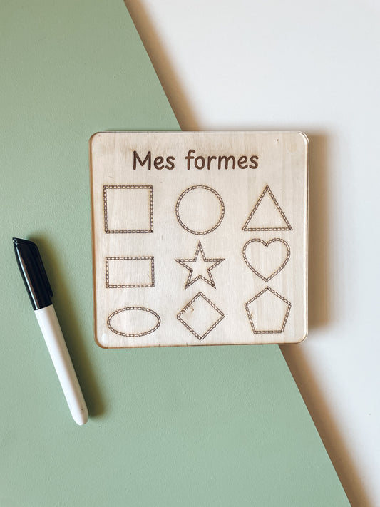 Tableau d’Apprentissage des Formes – Effaçable à Sec
