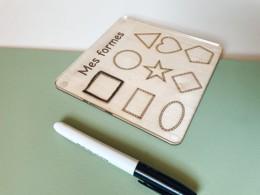 Tableau d’Apprentissage des Formes – Effaçable à Sec