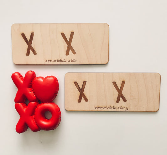 Tableau souvenir Saint-Valentin – XO avec empreintes