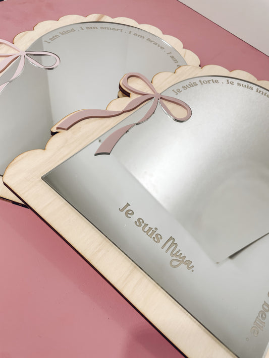 Miroir personnalisé en bois – Affirmations positives