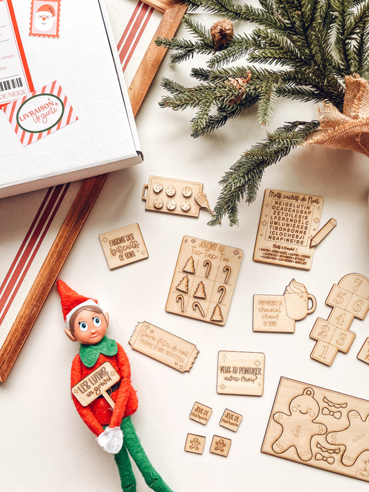 Kit Lutin de Noël – 24 Jours d’Activités (Emballé & Prêt à Utiliser)
