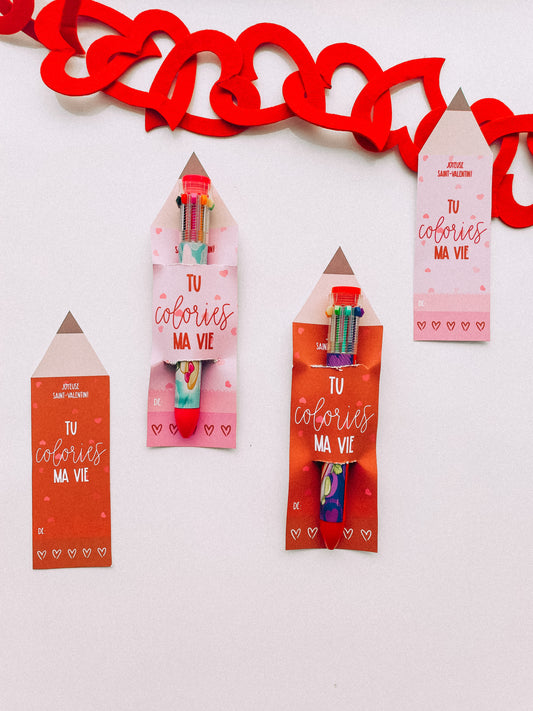 Carte Saint-Valentin Porte-crayon