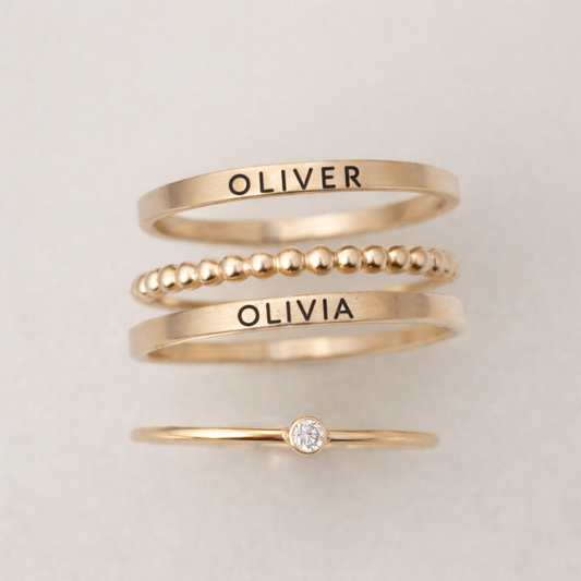 Bague personnalisée avec prénoms - 4MM