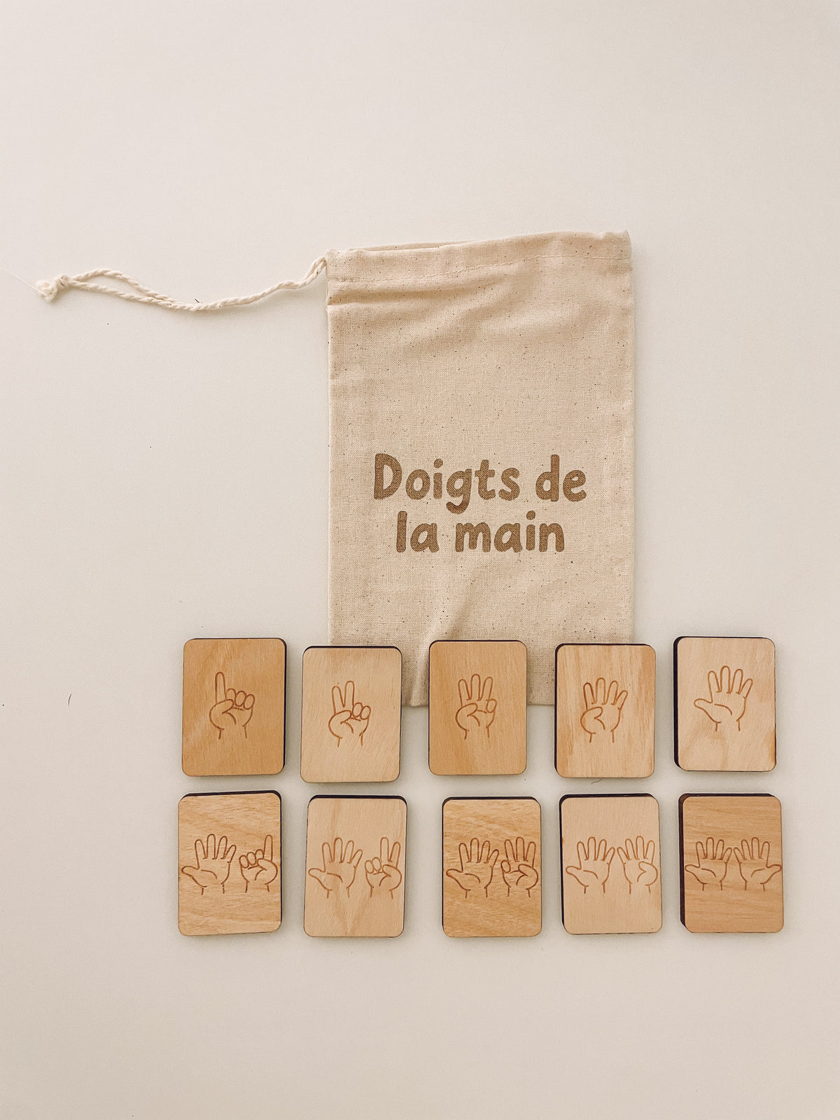 Ensemble de jettons en bois