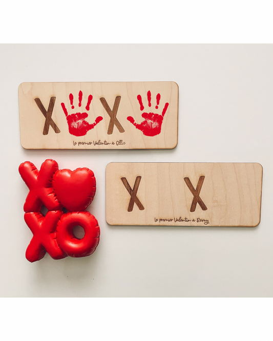 Tableau souvenir Saint-Valentin – XO avec empreintes
