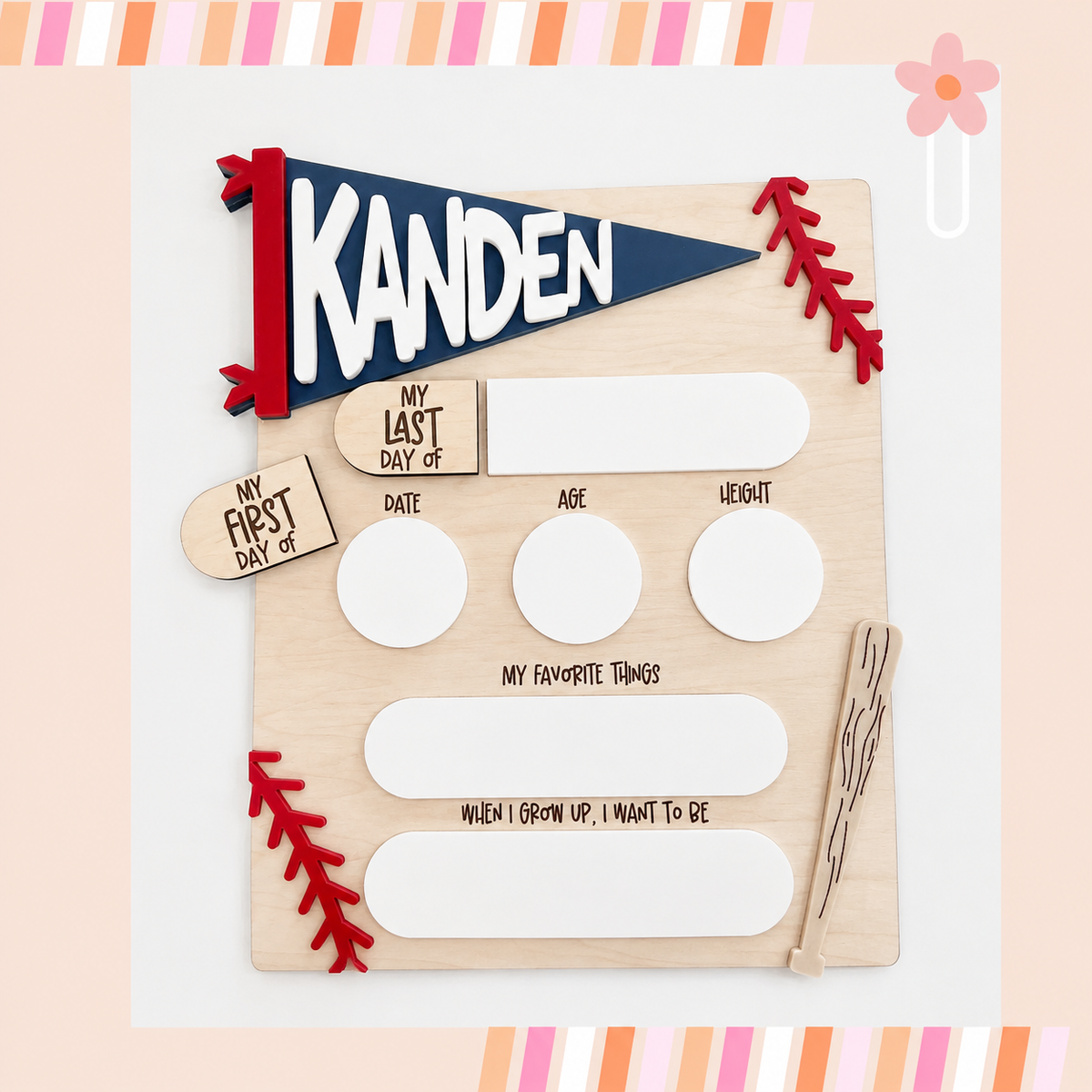 Pancarte scolaire - Baseball