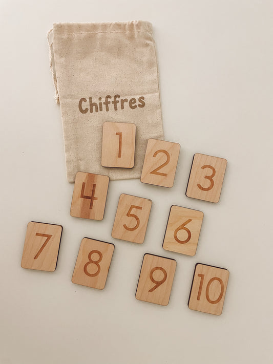 Ensemble de jettons en bois