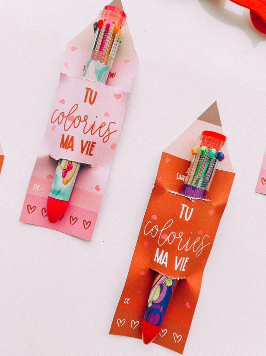 Carte Saint-Valentin Porte-crayon