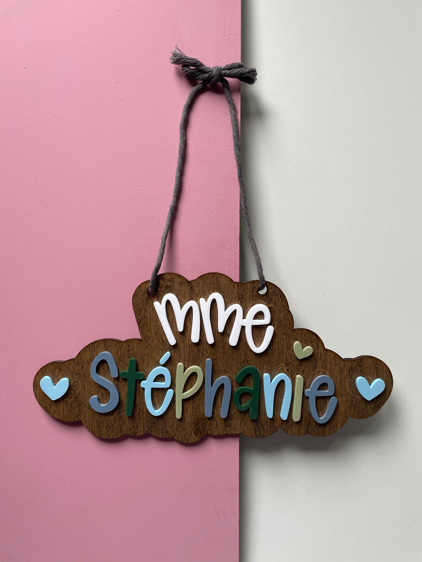 Enseigne de porte en bois personnalisée