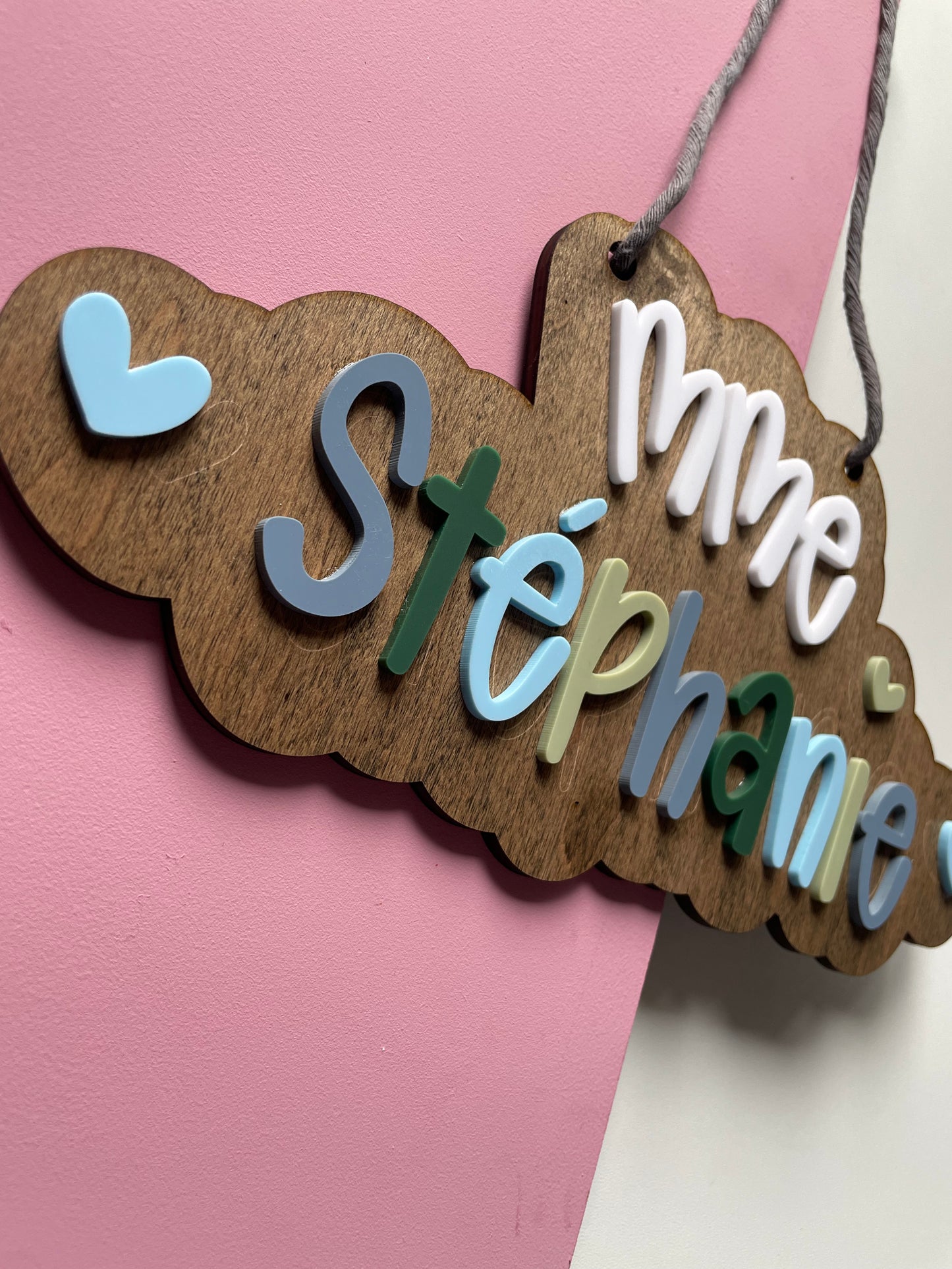 Enseigne de porte en bois personnalisée