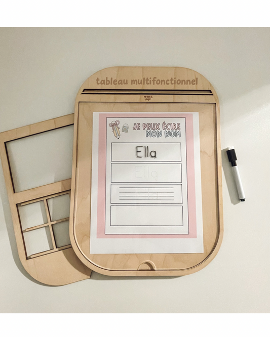 Tableau multifonctionnel – Cadre éducatif à 10 carrés (Compatible IKEA FLISAT)